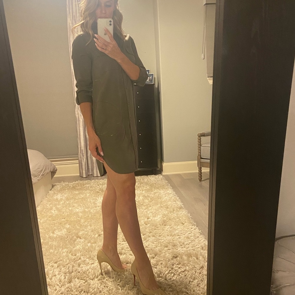 Lucky Brand army green shirt dress